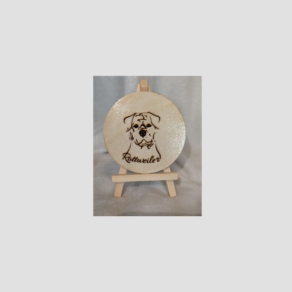 Custom dog portrait engraved on wood
