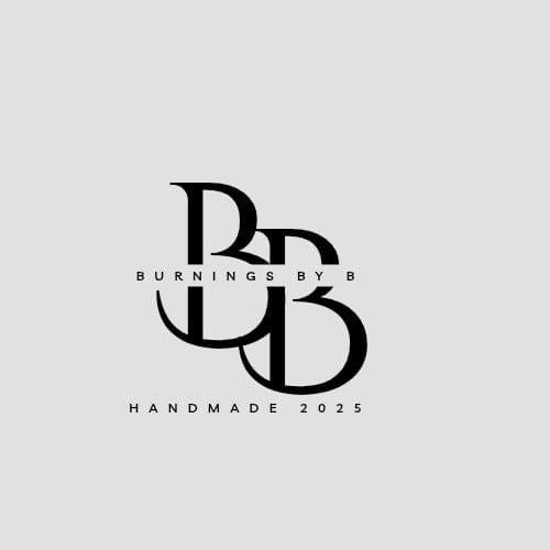 Burnings By B logo featuring laser engraved designs
