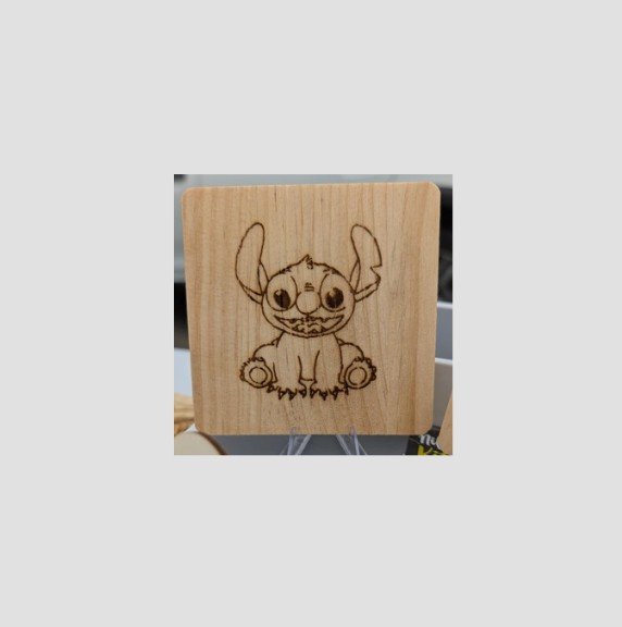 Stitch character engraved art